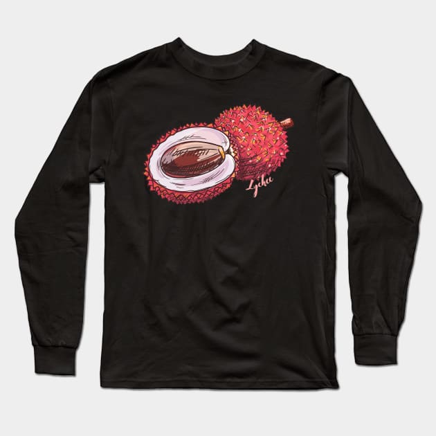 Lychee Exotic Fruit Long Sleeve T-Shirt by gronly